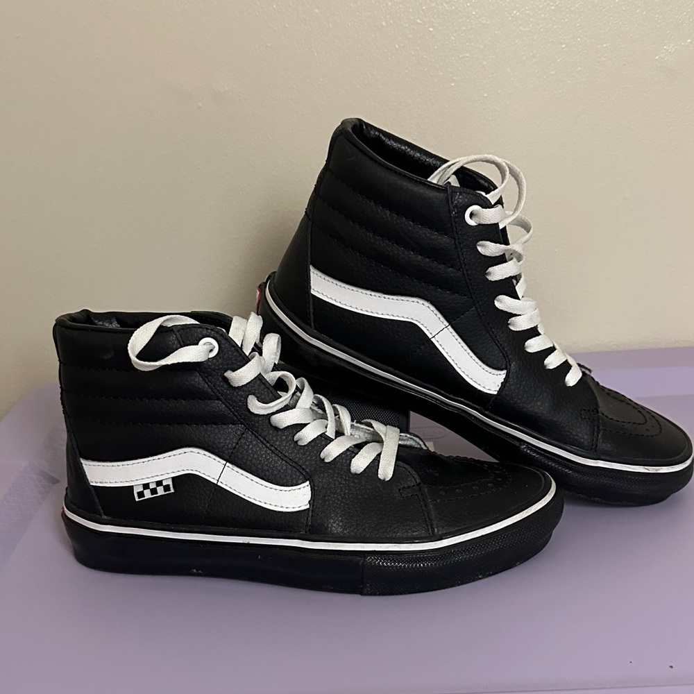 Vans Custom Black and White High-Top Sneakers